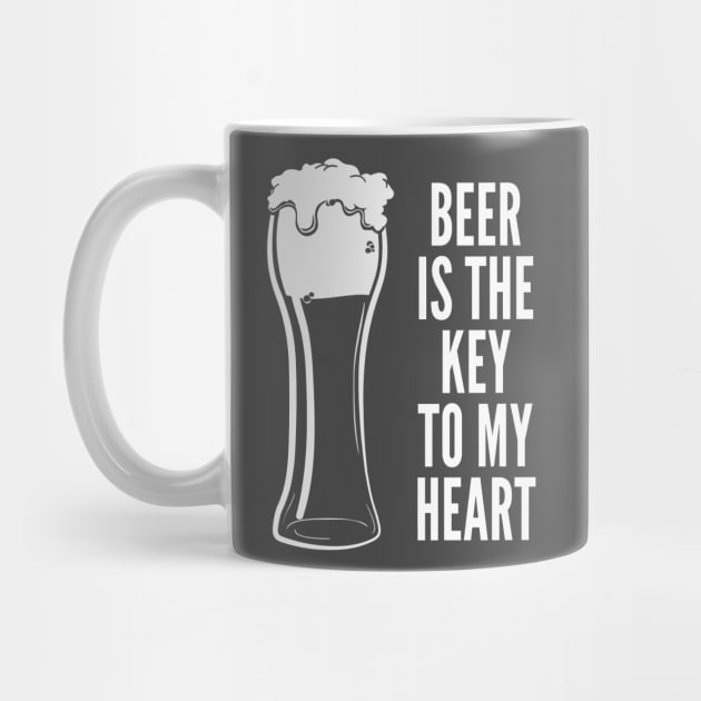 Funny Drinking Shirt – Funny Beer Saying Beer Is The Key To My Heart by Cosmo Gazoo